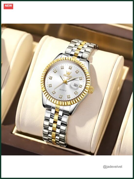 Luxury Stainless Steel Women\'s Quartz Watch with Date, Water Resistant main image 5
